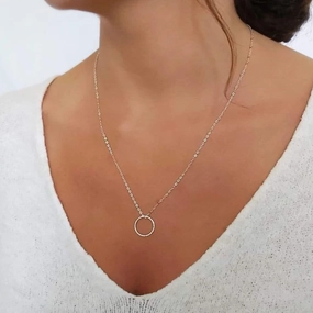 Autumn Feature Silver Karma Pendant Necklace