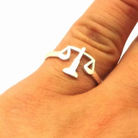 Soft Material Silver Lawyer Graduation Ring