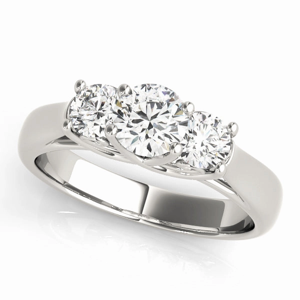 Round Diamond Three Stone Engagement Ring 1 CT Glamorous Article