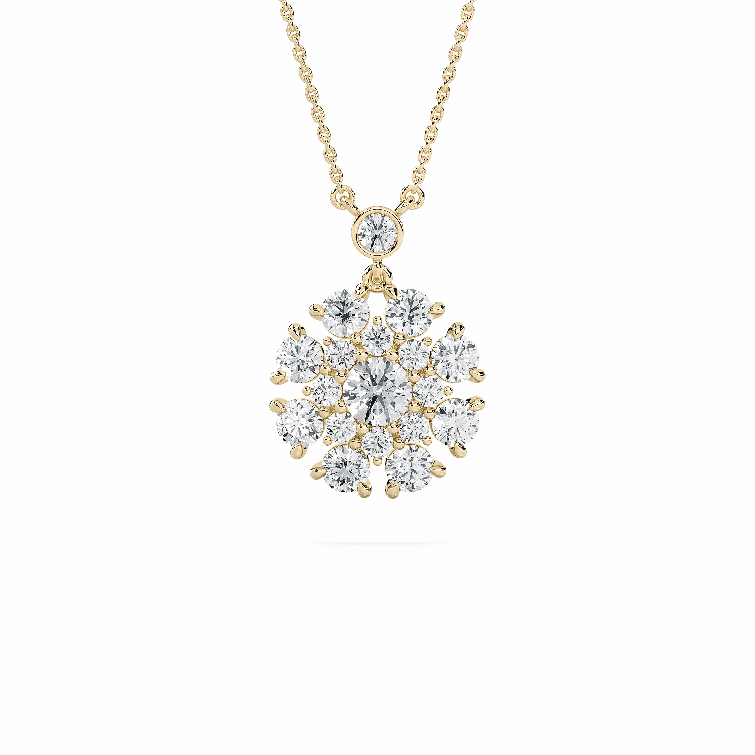 Artisan Ornament Modern Present 2 ? ctw Round Lab Grown Diamond Multi-Demension Vintage Radiance Pendant  - 18 Inches
