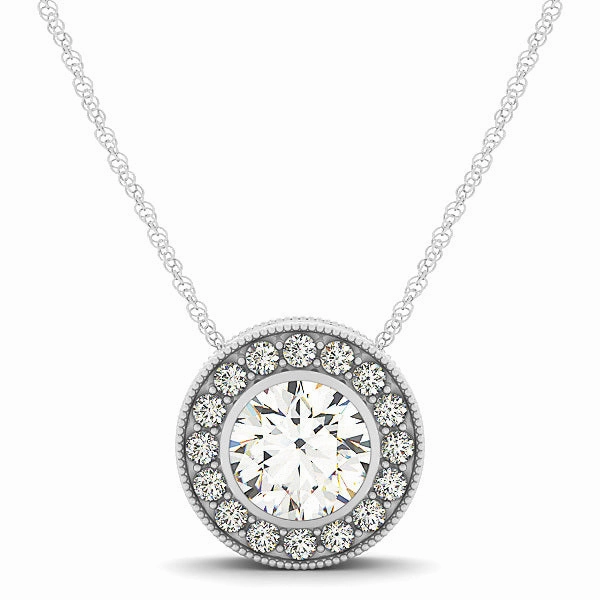 Lovely Ornament Great Style Multi-Diamond Round Halo Pendant
