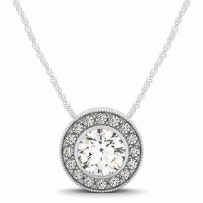 Multi-Diamond Round Halo Pendant Modern Boy