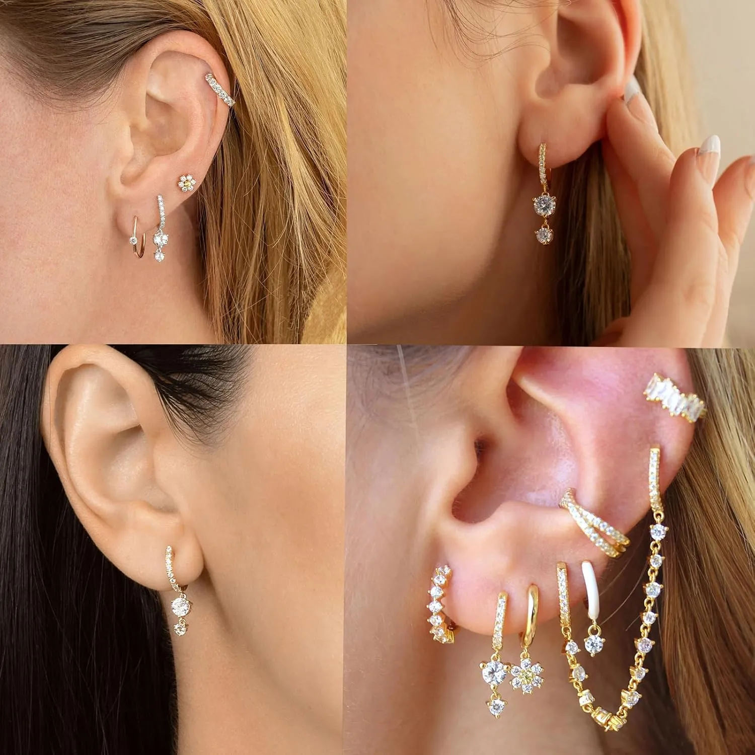 Small Gold Hoop Earrings 14K Gold Plated Huggie Hoop Earrings for Women 1 Pair Dangle Hoop Earrings Hypoallergenic Dainty Drop Gold Earrings Hoops for Women Girls Jewelry Gift