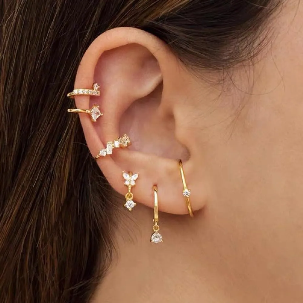 Small Gold Hoop Earrings 14K Gold Plated Huggie Hoop Earrings for Women 1 Pair Dangle Hoop Earrings Hypoallergenic Dainty Drop Gold Earrings Hoops for Women Girls Jewelry Gift