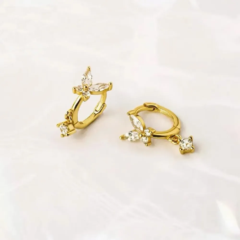 Small Gold Hoop Earrings 14K Gold Plated Huggie Hoop Earrings for Women 1 Pair Dangle Hoop Earrings Hypoallergenic Dainty Drop Gold Earrings Hoops for Women Girls Jewelry Gift