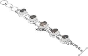 Smoky Quartz Bracelet 925 Sterling Silver Charm Bracelet Stylish Bracelet Hand Bracelet Girls Bracelet Brown Flash Quartz Jewelry Christmas Jewelry
