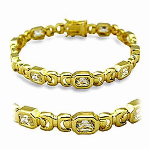 Forever Chic 415601 - Gold Brass Bracelet with AAA Grade CZ  in Clear
