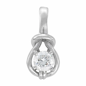 Everyday Present Gift For Mom 1 CT Round Diamond Love Knot Pendant