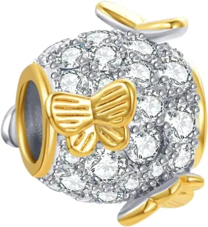 Sparkling Birthstone Butterfly Charm Compatible with Pandora Charms Bracelets for Women Birthday Charm