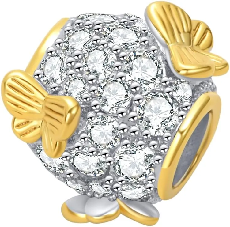 Sparkling Birthstone Butterfly Charm Compatible with Pandora Charms Bracelets for Women Birthday Charm