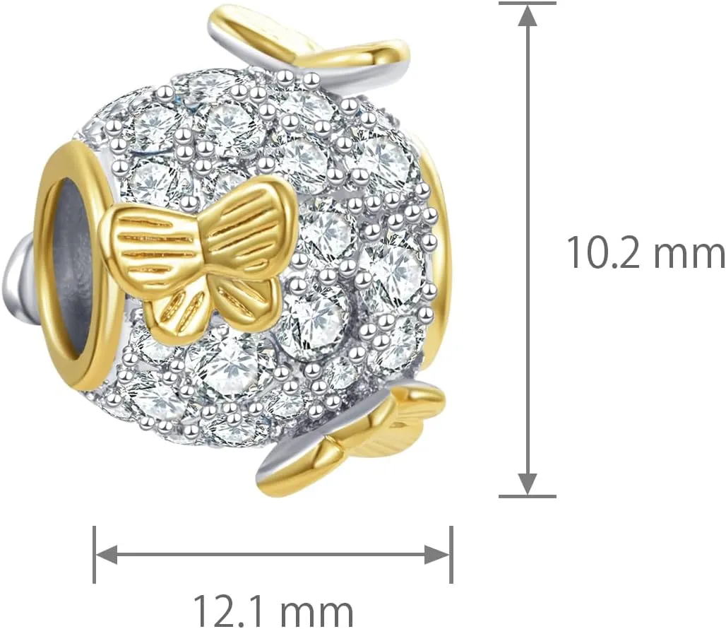 Sparkling Birthstone Butterfly Charm Compatible with Pandora Charms Bracelets for Women Birthday Charm