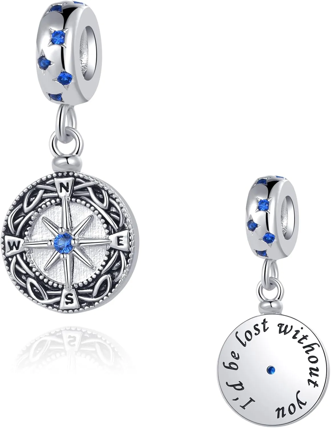 Sparkling I Love You Lucky Star Dangle Charm Compatible Pandora Charm Bracelet Bead Charm for Women Pendant Jewelry