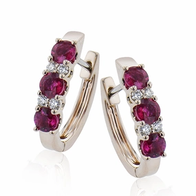 ZE728-R Color Earring in 14k Gold with Diamonds Beautiful Accent