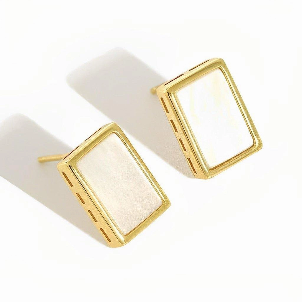 Square Stud Earrings Comfortable Selection Polished Appearance
