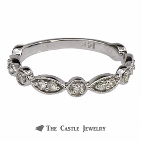 Personal Present Low-Cost Work Stackable Diamond Band 1/4cttw with Alternating Patterns in 14K