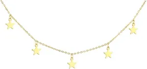 Stainless Steel Collar Necklaces 3 Layer Crystal Star Pendant Necklaces For Women Multilayer Star Necklaces Jewelry (1 layer gold- )