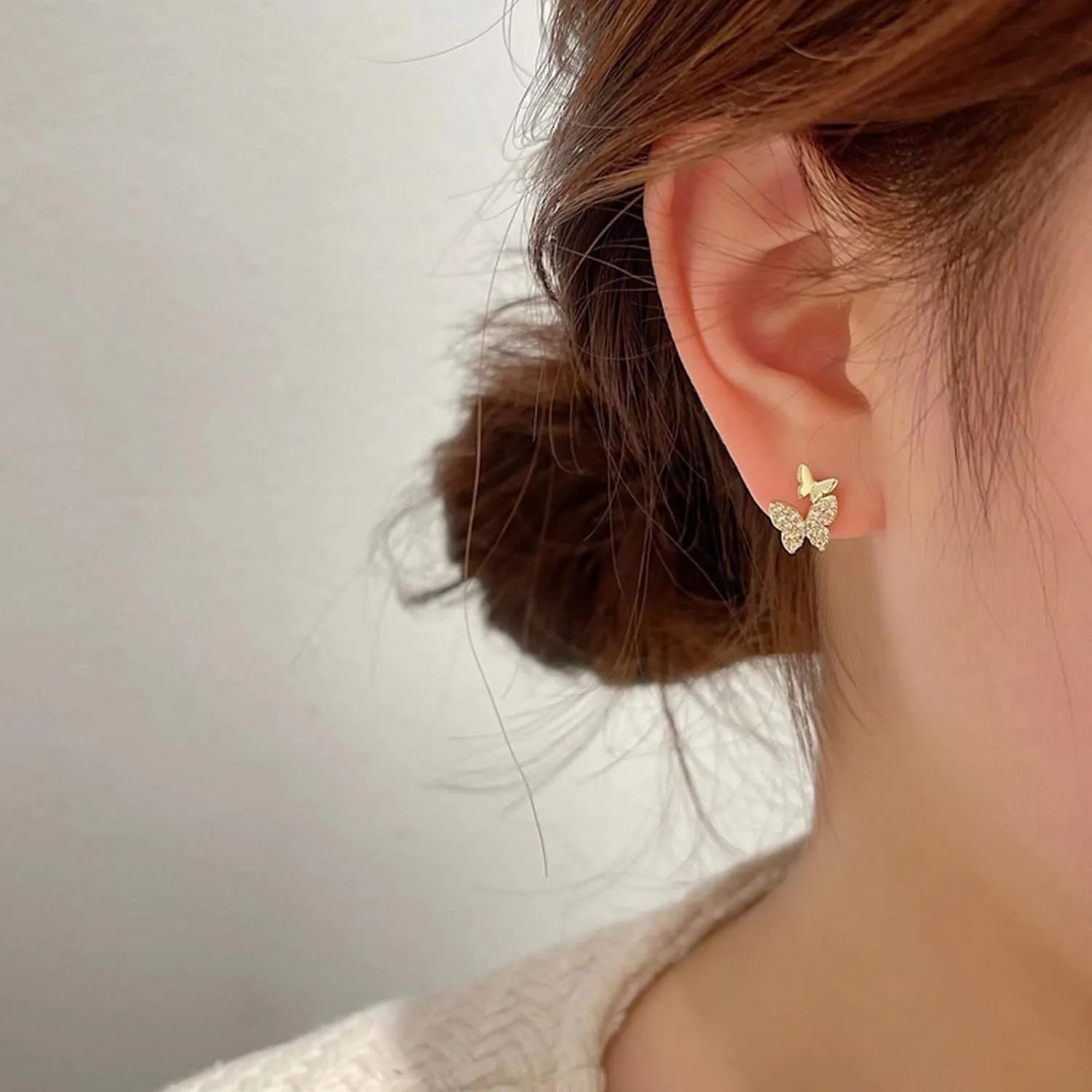 Sterling Silver Butterfly Threader Earrings Dangle Chain for Women Teens Pearl Long Dangle Earrings Tassel Silver Hoop Earrings