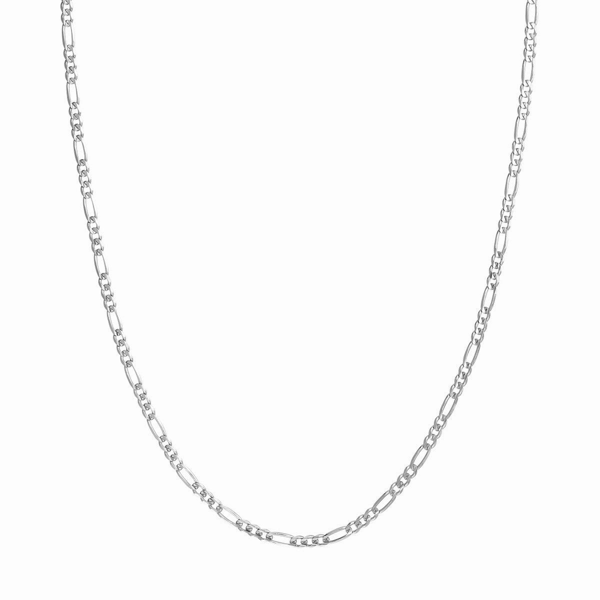 Premium Feature Modern Design Sterling Silver 3.2mm Concave Figaro Chain with Lobster Lock