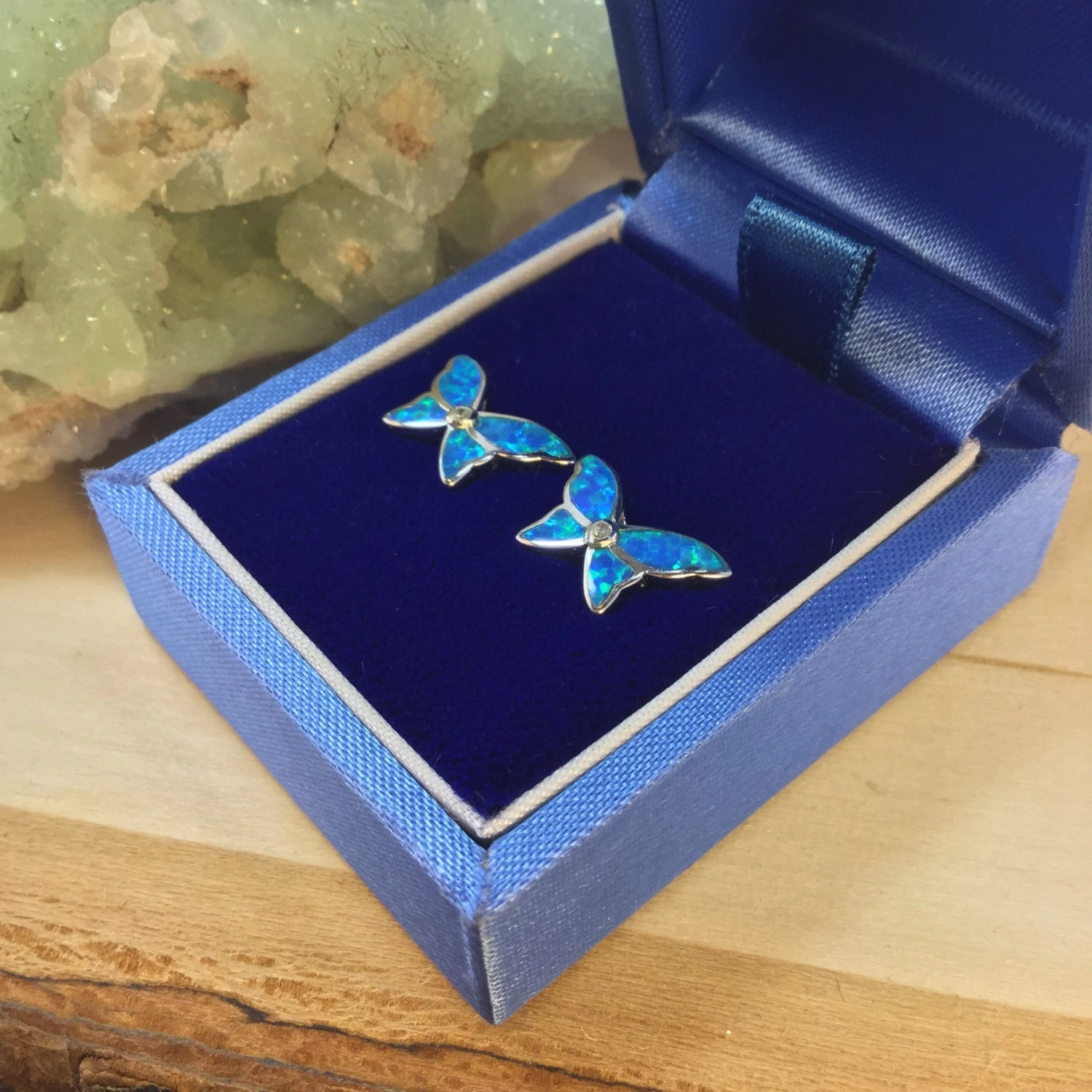 Refined Vibe Adorable Trinket Sterling Silver Opal Butterfly Earrings