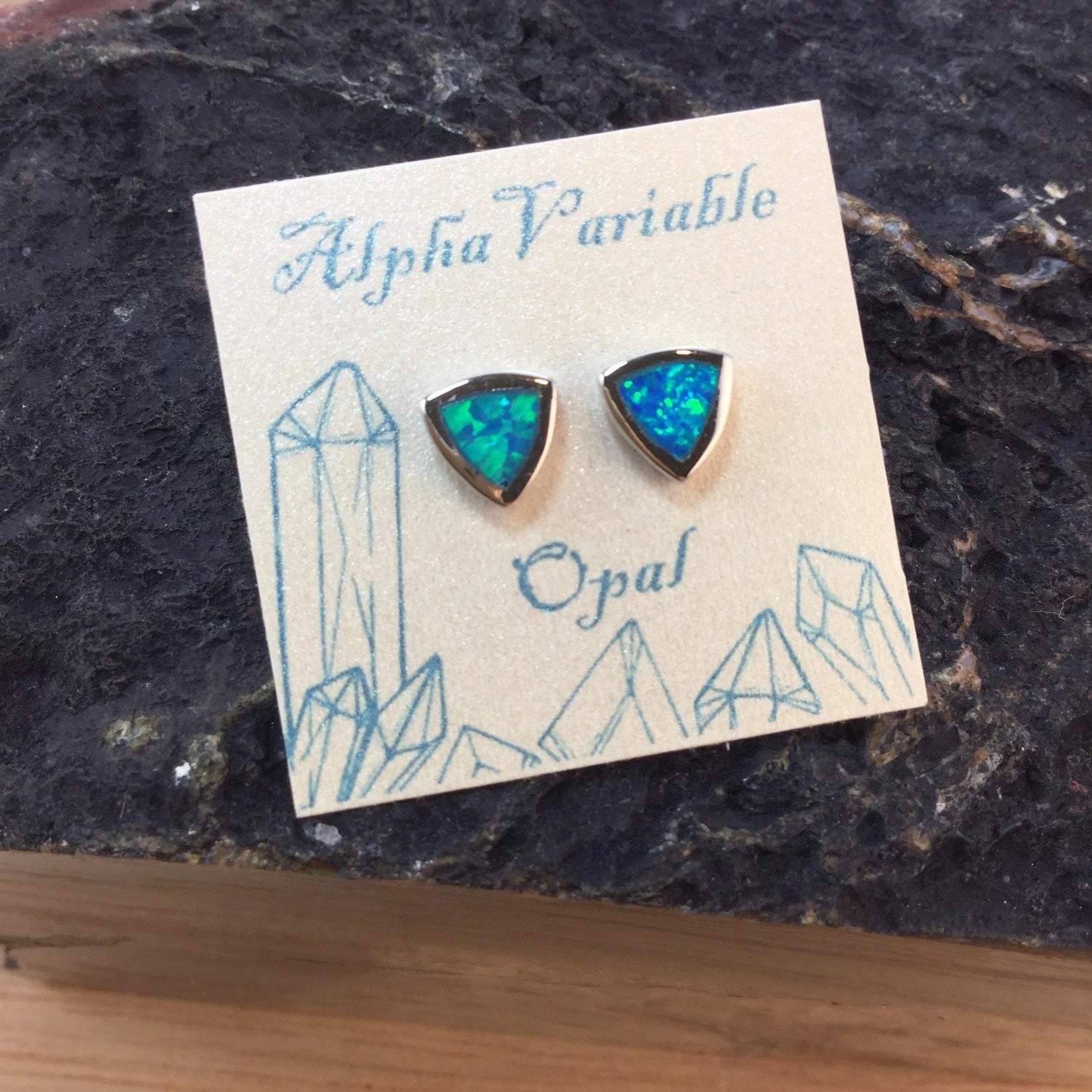 Statement Jewelry Modern Decoration Sterling Silver Opal Earrings