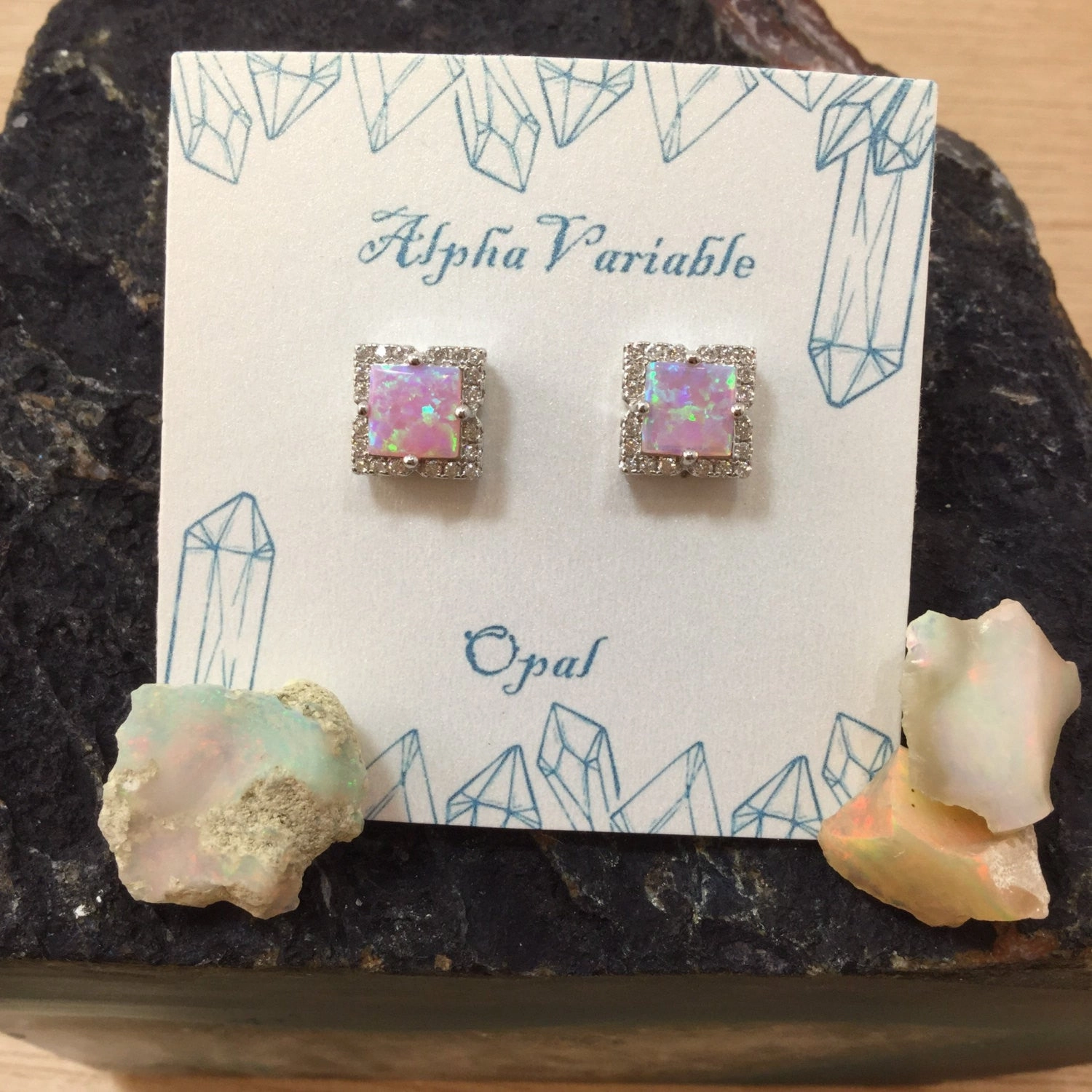 Sterling Silver Opal Earrings Business Accent Large Jewelry