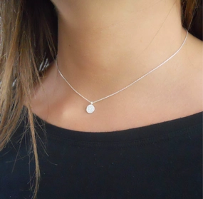 Weekend Outfit Sterling Silver Tiny Medallion Coin Necklace