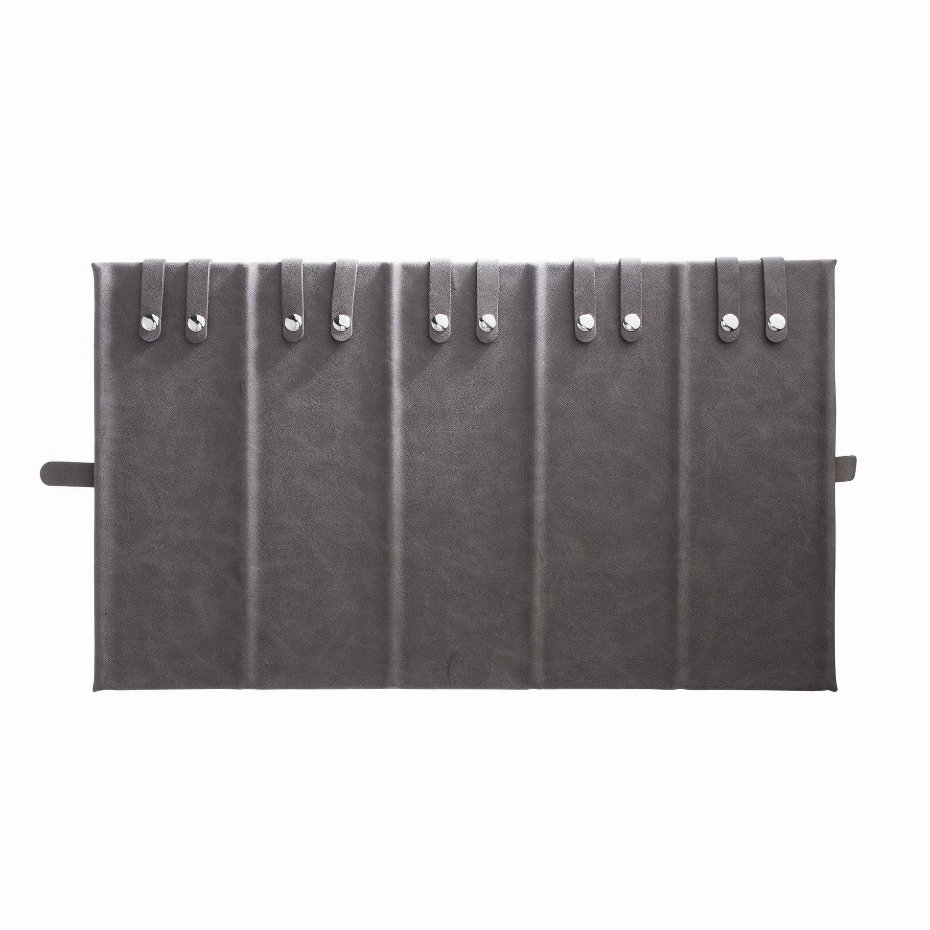 Contemporary Mood Structure Grey Suede Jewelry Tray Multiple Piece Necklace Pad with Snaps