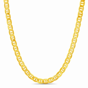 Dramatic Accent Structure Yellow Gold Plated Brass 6mm 24" Mariner Chain Necklace