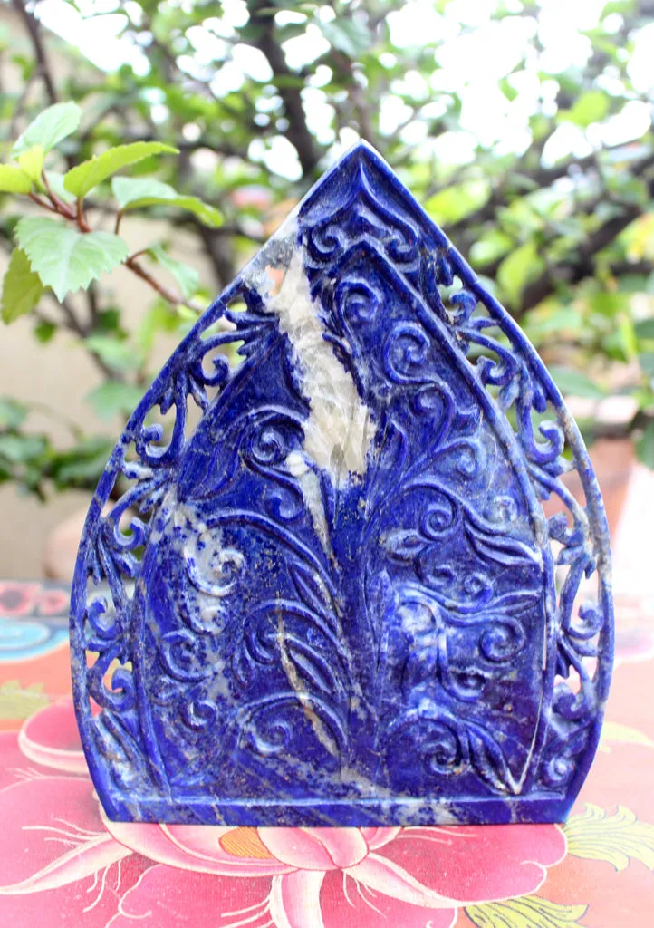Stunning Lapis Lazuli Healing Medicine Buddha Statue 7" High