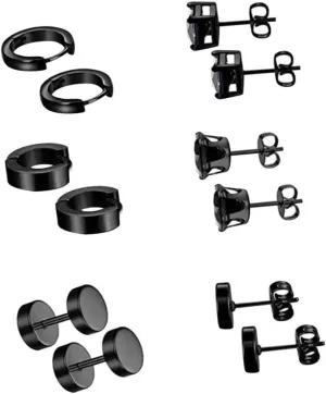 Stylish Zircon Earring Set Black Stud Earrings for Women for and Daily Wear