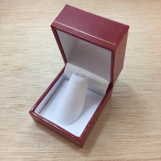 Red Leather Ring Gift Box Traditional Ornament