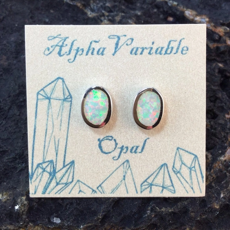 Safe Vibe Sterling Silver Opal Earrings