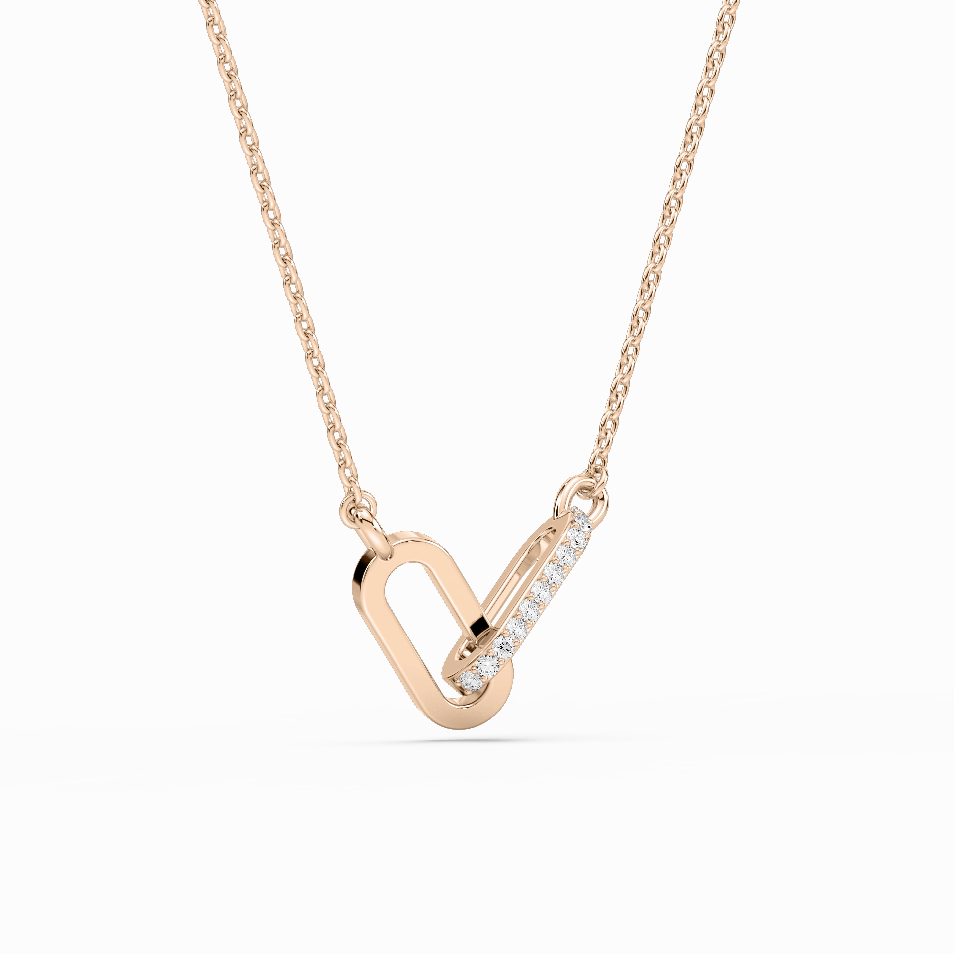Lab Grown Diamond Accent Interlocking Necklace - 18 Inches Modern Event