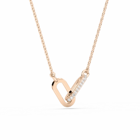 Lab Grown Diamond Accent Interlocking Necklace - 18 Inches Modern Event