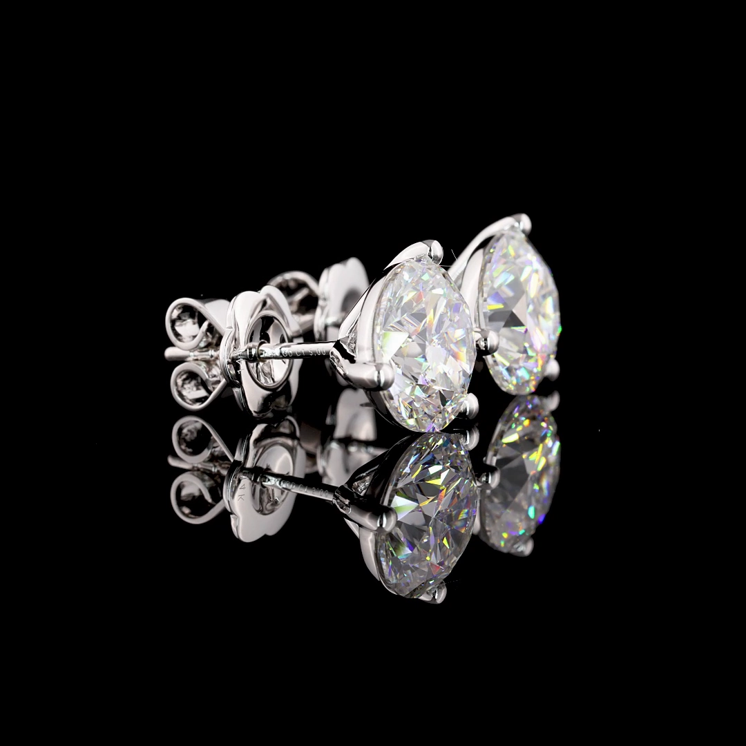 14K WHITE GOLDMartini Earrings Polygonal Adornment