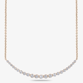 Superior Gift 2 ctw Round Lab Grown Diamond Graduated Shared Prong Necklace - 18 Inches