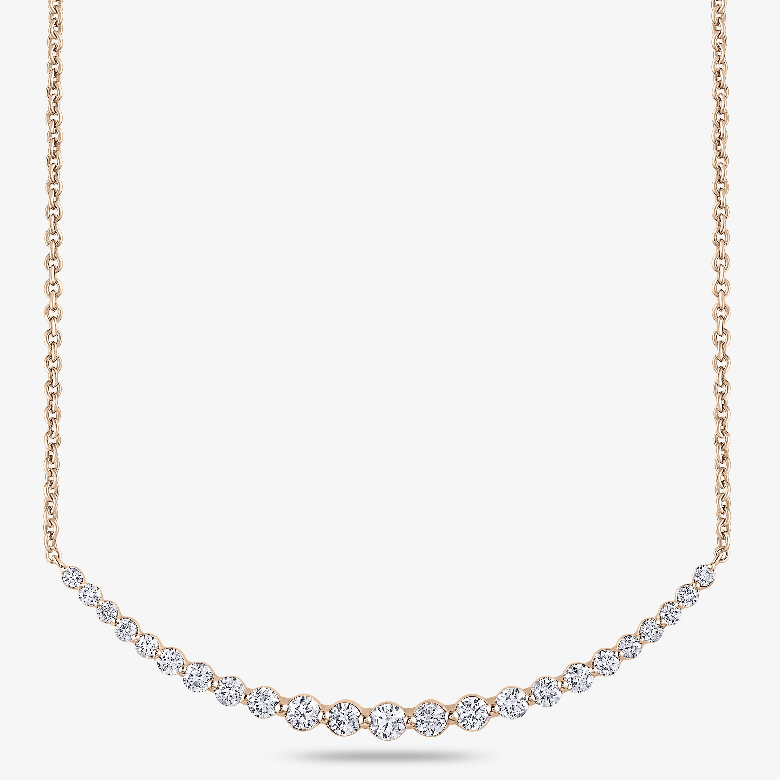 2 ctw Round Lab Grown Diamond Graduated Shared Prong Necklace - 18 Inches Elegant Ornament Business Accessory