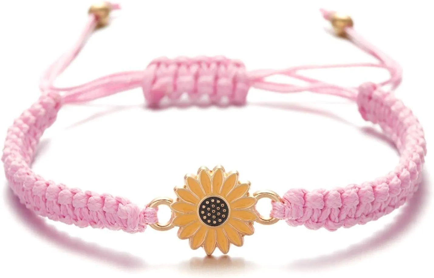 Sunflower Bracelets Adjustable Boho Sunflower Daisy Charm Bracelets Handmade Braided Rope Friendship Matching Bracelets Promise Bracelets for Couples Women Friends Summer Jewelry