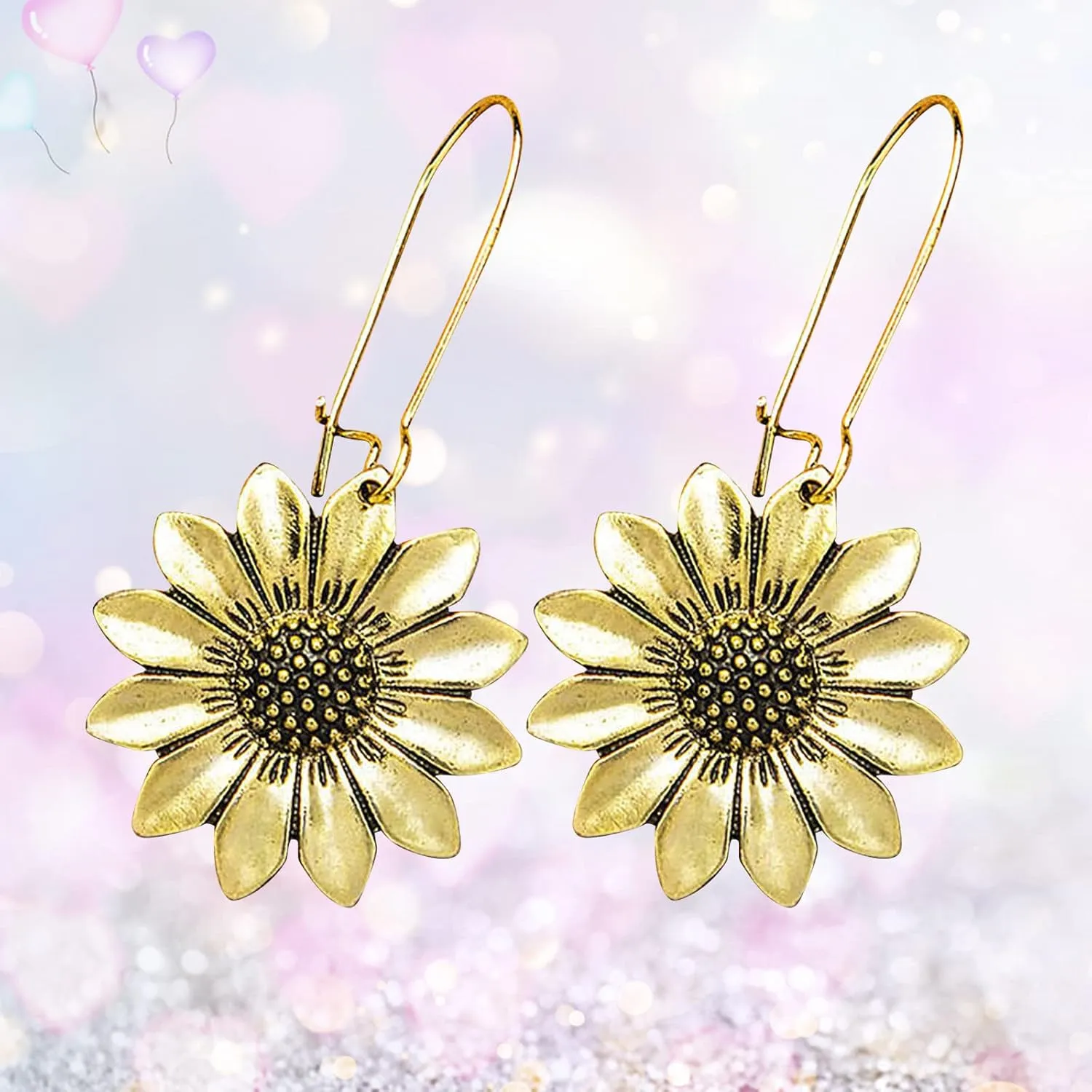 Sunflower Dangle Earrings for Women Boho Dangle Earrings Vintage Earrings