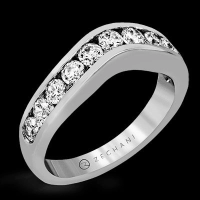 ZR1142 Anniversary Ring in 14k Gold with Diamonds Eternal Adornment Modern Style