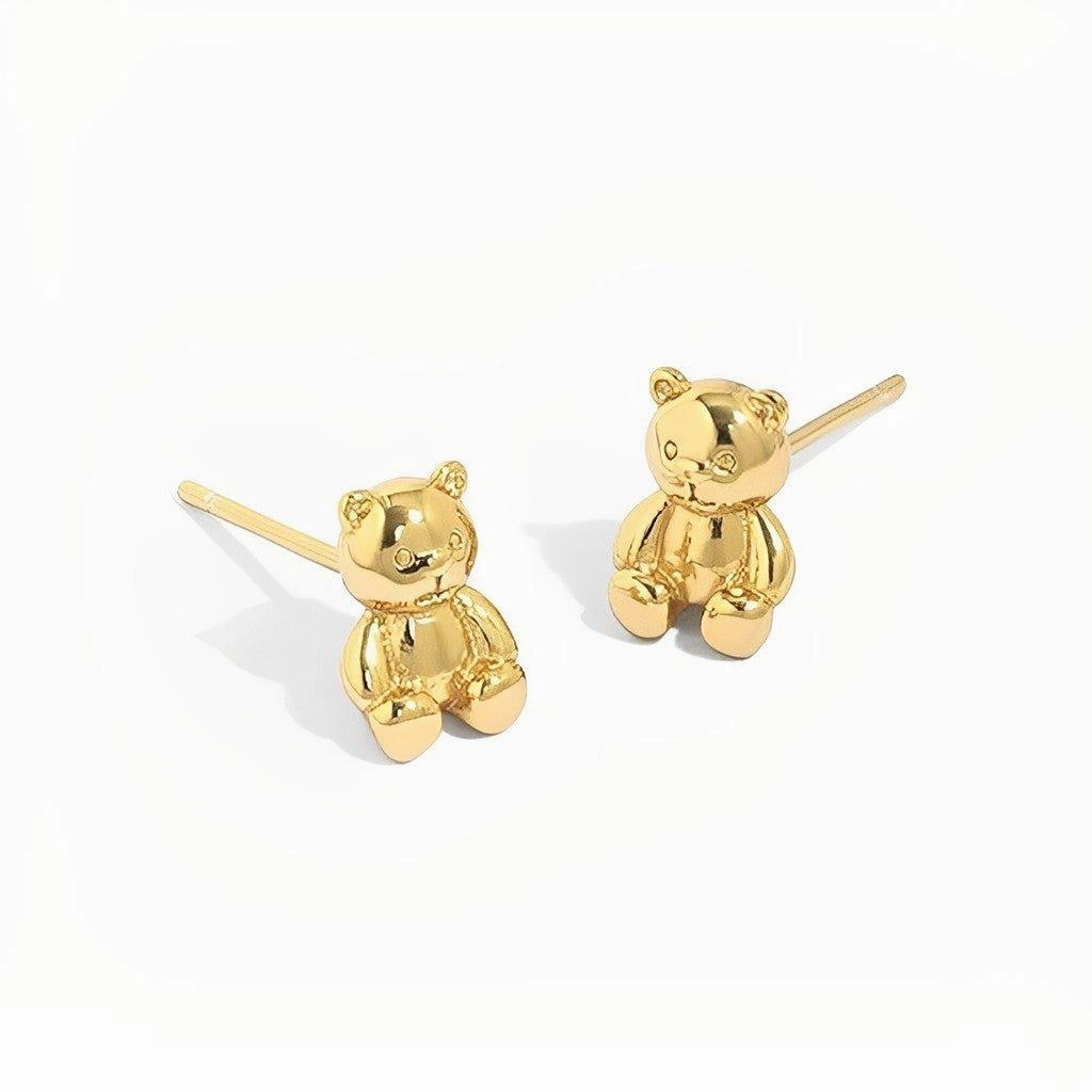 Teddy Bear Stud Earrings Heart-Shaped Item