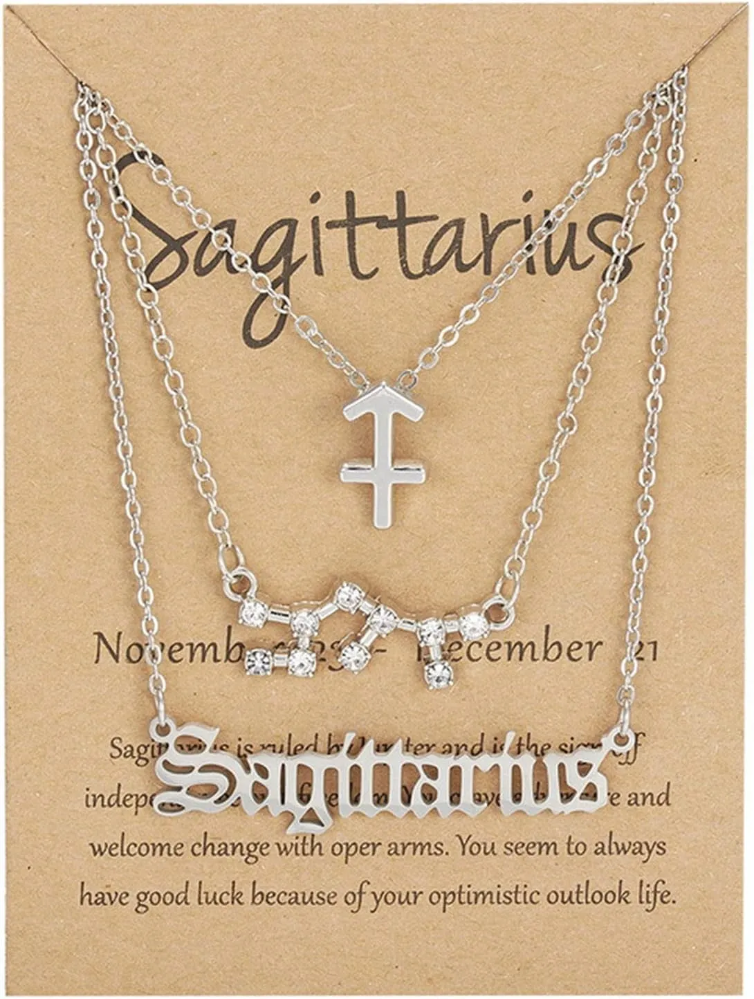 Teen Girl Gifts Cute Initial Necklaces Clavicle Necklaces PC Friendship Constellations Twelve Gold Necklaces Paper Necklaces Necklaces Card 3 For Women Mothers Birthday Gifts for Mom Wife Girlfriend