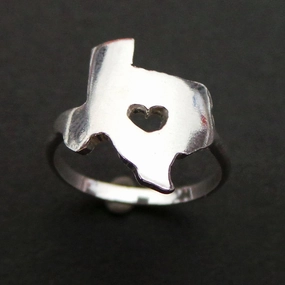 Everyday Durability Texas State Ring with Heart