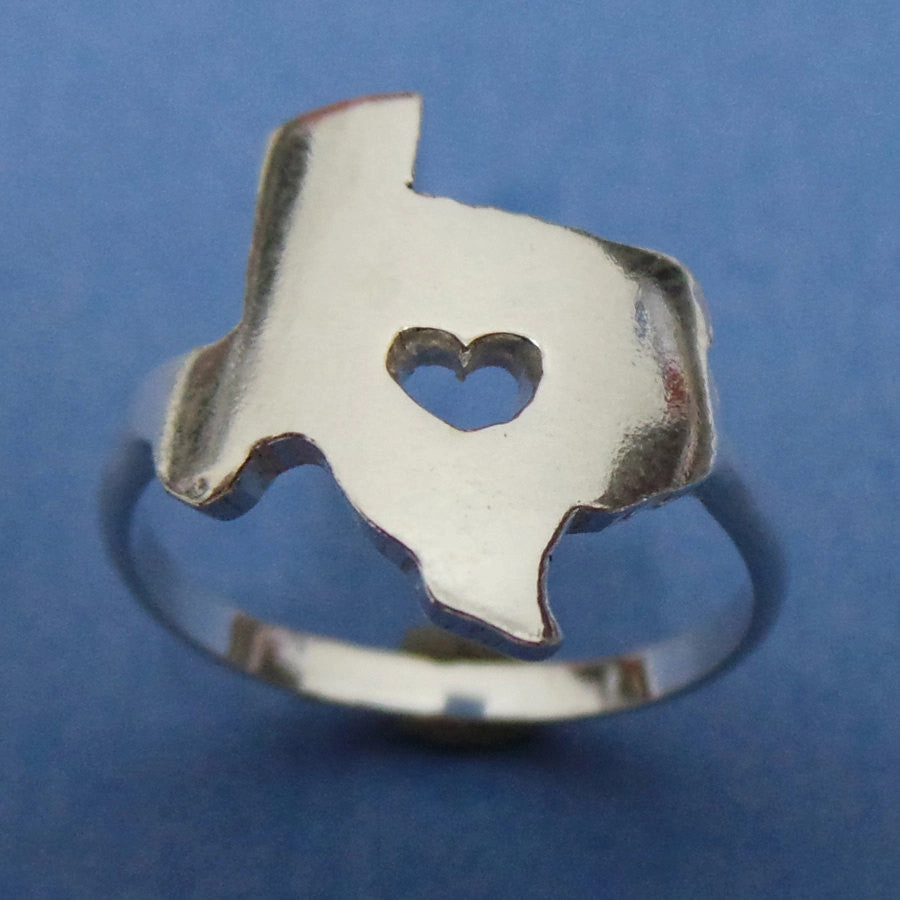 Meaningful Accessory Texas State Ring with Heart