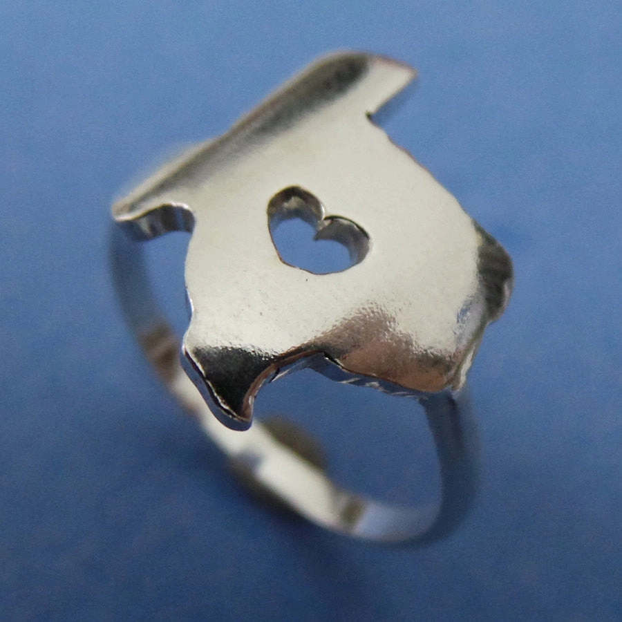 Texas State Ring with Heart Artisan Touch Graceful Simplicity