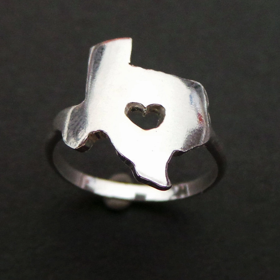 Everyday Durability Texas State Ring with Heart