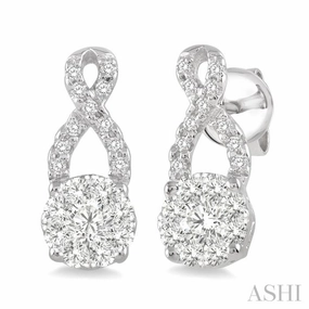 1/3 ctw Lovebright Round Cut Diamond Earrings in 14K White Gold Breezy Style Graduation Day