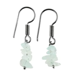 Thecraftman Natural Aquamarine Chips Earrings for Women, Yoga Jewelry, Meditation Earring, Crystals Earring, Raw Gemstone, Energy Healing Crystals, Birthday Gift for Her, Gemstone Jewelry (Aquamarine)
