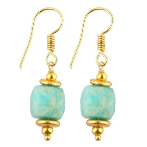 Thecraftman Natural Earrings for Women, Yoga Jewelry, Meditation Earring, Crystals Earring, Gemstone Faceted Tumble Beads, Energy Healing Crystals, Birthday Gift for Her, Gemstone Jewelry (Amazonite)