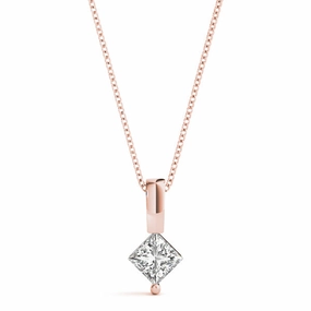 Square Diamond Solitaire Pendant Rural Chic